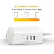 EasyAcc Multiple USB Charger 7.2 A 3 Ports Desktop USB Charging Station with 2 Surge Protected Outlets and 5ft... N4