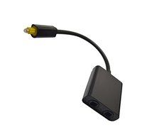 MXtechnic 1 in 2 Out Toslink Fiber Digital Optical Audio Y Splitter Adapter with 24K Gold Connectors -Black N3