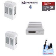 DJI Phantom 4 Battery Power Kit - Includes 2 Intellegent In Flight Batteries + P4 Battery Charging Hub + 1 64GB...