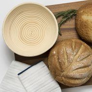Chef Rimer 22x8.5cm Size Bread Banneton Proofing Basket + Liner,1KG Dough Rising Artisan Easy To Use,Clean &amp; Store... N2