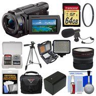 Sony Handycam FDR-AX33 Wi-Fi 4K Ultra HD Video Camera Camcorder with 64GB Card + Case + LED Light + Microphone... N2