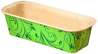 Medium Loaf Paper Baking Pan,675pcs, L 6-1/5 x W 2-1/5 x H 2ins Green