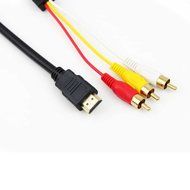 SlickBlue 5Ft 1.5m HDMI To 3-RCA Video Audio Signal Transmitter Male Extension Adapter Cable For HDTV DVD N6