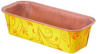 EcoBake 675 Piece Medium Loaf Paper Baking Pan, 6.2" L x 2.2 W x 2" H, Yellow