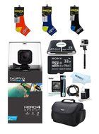 GoPro HERO4 Session Action Camera 9 PCS Performance Bundle (3 Pair Quarter Socks)