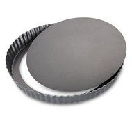 Finether Nonstick Round Tart Quiche Pan Cake Flan Pie Pan with Removable Base, FDA Standard, Dark Grey N2