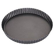 Finether Nonstick Round Tart Quiche Pan Cake Flan Pie Pan with Removable Base, FDA Standard, Dark Grey N3