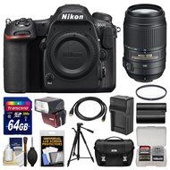 Nikon D500 Wi-Fi 4K Digital SLR Camera Body with 55-300mm VR Lens + 64GB Card + Case + Flash + Battery &amp; Charger... N3