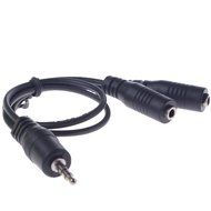 3.5mm Audio Converter Adapter Earphone Splitter 1 Port To 2 Ports Black N2