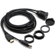 RAYSUN 1 Meter USB and 3.5mm AUX Extension Flush Mount - USB Dash Mount for Car Boat Motorcycle N30
