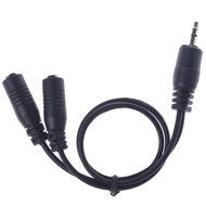 3.5mm Audio Converter Adapter Earphone Splitter 1 Port To 2 Ports Black N4