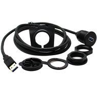 RAYSUN 1 Meter USB and 3.5mm AUX Extension Flush Mount - USB Dash Mount for Car Boat Motorcycle N35