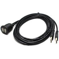 RAYSUN 1 Meter USB and 3.5mm AUX Extension Flush Mount - USB Dash Mount for Car Boat Motorcycle N36