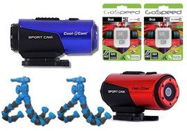 iON Cool-iCam S3000B (Blue) + iON Cool-iCam S3000 (Red) Waterproof Action Camcorder with 720p HD Video (Two Cameras...