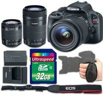 Canon EOS Rebel SL1 Camera Bundle with Canon EF-S 18-55mm f/3.5-5.6 IS STM Lens + Canon EF-S 55-250mm f/4-5.6...