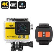 Ultra HD 4K Action Camera &quot;Clarion&quot; - 20MP, Sony CMOS, Wrist Remote Control, 170 Degree Lens, Wi-Fi, Loop Recording... N3