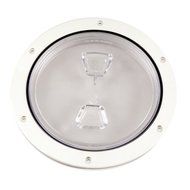 BECKSON MARINE DP60-W-C / Beckson 6&quot; Clear Center Screw Out Deck Plate - White