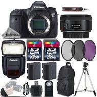 Canon EOS 6D DSLR Camera + 50mm 1.8 STM Lens + Speedlite 430EX III RT + 64GB Storage + Backup Battery + UV-CPL-FLD...