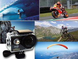 HPRO Black 4.0 Sports Action Waterproof Camera 170&deg; Wide View Full HD1080p 12MP 30m/92 Feet Water Resistant WiFi... N4
