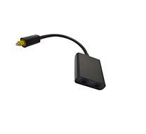 MXtechnic 1 in 2 Out Toslink Fiber Digital Optical Audio Y Splitter Adapter with 24K Gold Connectors -Black N4