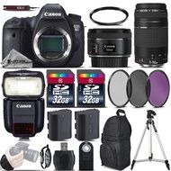 Canon EOS 6D DSLR Camera + 50mm 1.8 STM Lens + Canon 75-300mm Lens + Canon Speedlite 430EX III RT + 64GB Storage... N4
