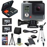GoPro HERO Action Camera + 64GB microSDXC Class 10 Memory Card + Micro HDMI Cable + Custom GoPro Case for GoPro...