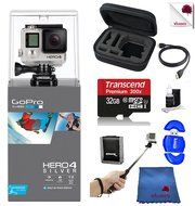 GoPro Hero4 Silver with Woodland Hills Exclusive 8 pc Adventure Bundle Includes Go Pro Hero 4, 32 GB Memory Card...