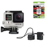 GoPro Hero4 Hero 4 12MP Full HD 4K 30fps 1080p 120fps Built-In Wi-Fi Waterproof Wearable Camera Black Adventure... N155