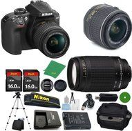 Nikon D3400 DSLR - International Version (No Warranty), 18-55mm f/3.5-5.6 DX VR, Nikon 70-300mm f/4-5.6G Nikkor...