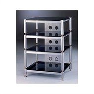 VTI BLG Series 4 Shelf Audio Rack with 13" Bottom Shelf - Silver / Black / Clear N3