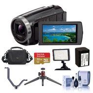Sony HDR-CX675/B HD Camcorder Bundle With Video Bag, 32GB MicroSDHC U3 Card, High Power Spare Battery, Video Light...