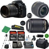 Nikon D810 - International Version (No Warranty), 18-55mm f/3.5-5.6 DX VR, Nikon 55-200mm f4-5.6G VR, 2pcs 16GB...