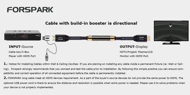 FORSPARK Ultra High Speed Prime Long HDMI Cable 75ft with Ethernet -Built in Signal Booster-Supports 3D,1080p,... N3