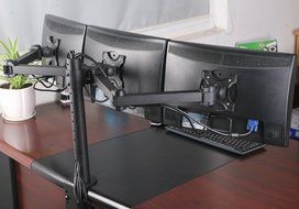 World Pride Monitor Arm Stand for 3 LCD Screens, 360 Degree Rotation of Screens, Height Adjustable N4