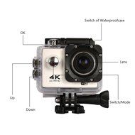 FWN 4K HD Action Camera Wifi 2.0 inch Waterproof Sports Video Camera Camcorder with accessories kit(white)) N5