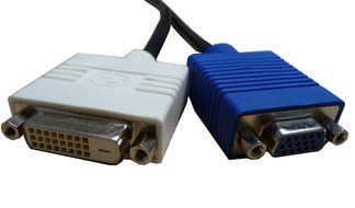 Dell X2026 DVI-I Splitter Cable DVI-I Male (24+5) to DVI-D Dual link (24+1) Female + VGA (HD15) Female N2