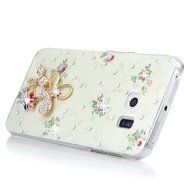 YOKIRIN Galaxy S6 Edge Case, 3D Handmade Luxury Crystal Rhinestone with TWO Cute Hairy Ice... N12