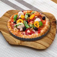 Finether Nonstick Round Tart Quiche Pan Cake Flan Pie Pan with Removable Base, FDA Standard, Dark Grey N4