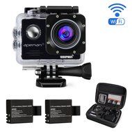 APEMAN Action Camera, Sport Camera Wi-Fi 1080p HD Waterproof Action Cam, Portable Package and Dual 1050mAh Batteries... N6