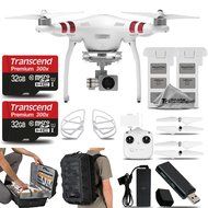 DJI Phantom 3 Standard with 2.7K Camera and 3-Axis Gimbal. Saving Kit Includes: Extra DJI Battery + 2x 32GB Class... N4