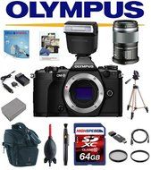 Olympus OM-D E-M5 Mark II W/ Olympus FL-LM3 Flash, Olympus MSC ED M. 60mm f/2.8 Lens, 64GB Deluxe Kit OMD EM5... N2