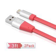 Unique Heavy Flat Charging Cable, Charger(TM)[2pcs 10ft]High Speed Data Transfer Cable For iPhone 6S 6S Plus iPhone... N16