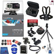 Gopro Hero 4 Silver 15 Piece Pioneer Bundle Includes: Go Pro Hero4 Silver + Case + Flexible Tripod + Chest Strap...