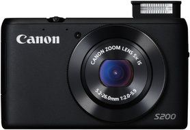 Canon PowerShot S200 - Digital camera - compact - 10.1 Mpix - 5 x optical zoom - Wi-Fi - black