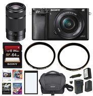 Sony a6000 Mirrorless Camera w/ 16-50mm &amp; SEL55210B Lens &amp; 64 GB SD Card Bundle N5