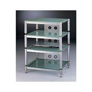 VTI BLG Series 4 Shelf Audio Rack with 13" Bottom Shelf - Silver / Black / Clear N4