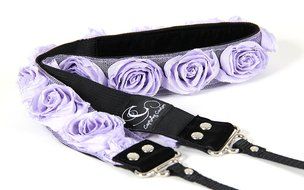 Lavender Rose Organza 1.5" SLR/DSLR Floral Camera Strap N2