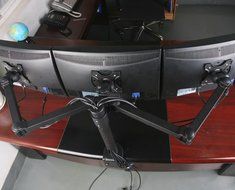 World Pride Monitor Arm Stand for 3 LCD Screens, 360 Degree Rotation of Screens, Height Adjustable N7