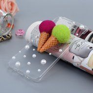 YOKIRIN Galaxy S6 Edge Case, 3D Handmade Luxury Crystal Rhinestone with TWO Cute Hairy Ice... N16