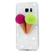 YOKIRIN Galaxy S6 Edge Case, 3D Handmade Luxury Crystal Rhinestone with TWO Cute Hairy Ice... N17